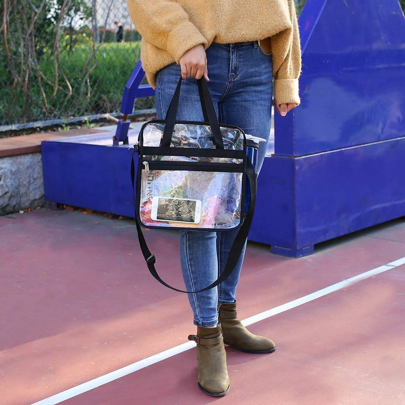 Clearworld Clear Bag Stadium Approved,Security Approved Clear Tote Bag for Work Games Concerts-12"X12"X6" - Image 2